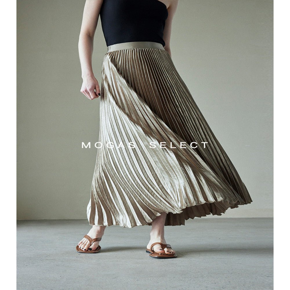 Spot Mogas Gilded Mermaid Ji Heavy Industry High Definition Three Dimensional Folded Half Body Skirt with Hanging Feel Hundred Fold Skirt for Women Summer image 3