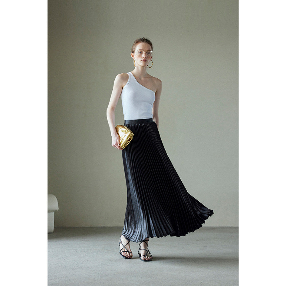 Spot Mogas Gilded Mermaid Ji Heavy Industry High Definition Three Dimensional Folded Half Body Skirt with Hanging Feel Hundred Fold Skirt for Women Summer image 6