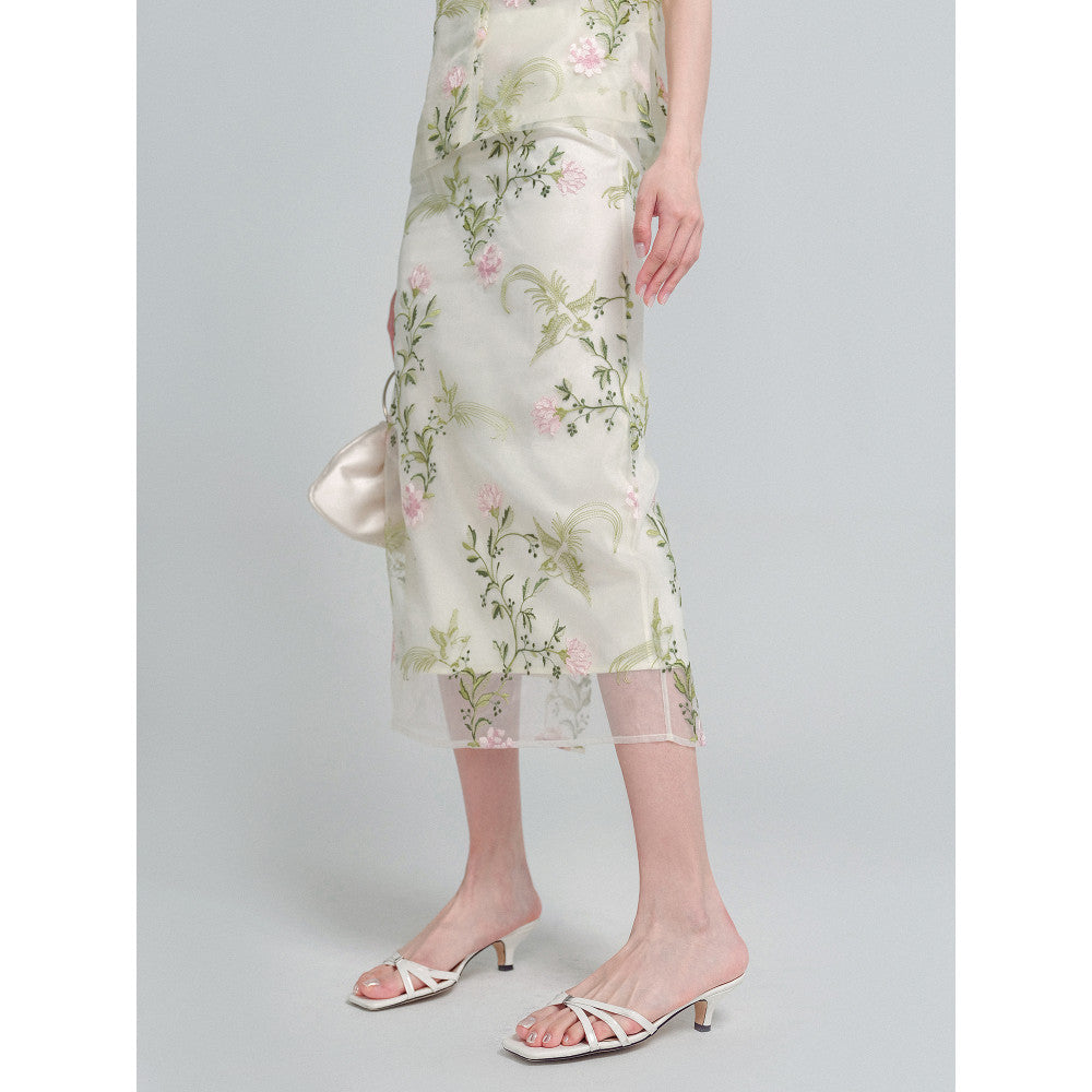KOHS Jade Manhua New Chinese Style Vest Heavy Industry Eugen Embroidery Thin Half Skirt Set image 13