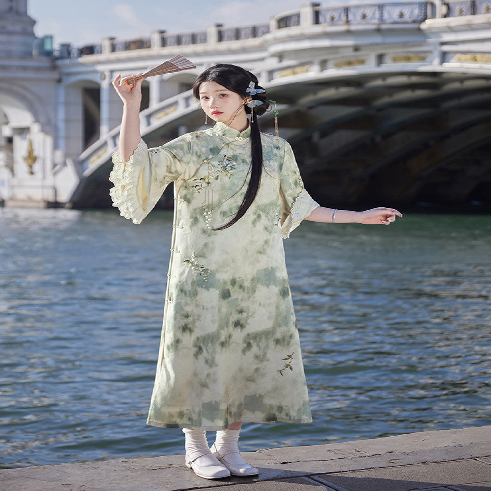 July Evening Original Grass Roaming Improvement Cheongsam for Women 2024 Summer New Style Republican Style New Chinese Style Dress image 4