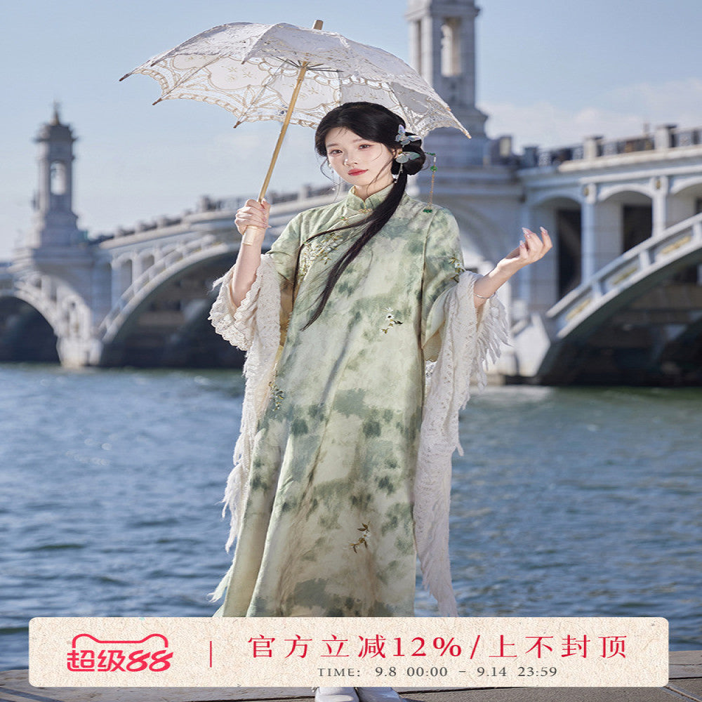 July Evening Original Grass Roaming Improvement Cheongsam for Women 2024 Summer New Style Republican Style New Chinese Style Dress image 0