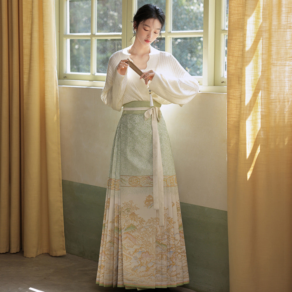 Original Hanfu Shuli Nian Nian Nian Hanfu Original Hanfu Shuli Nian Nian Nian Nian Nian You Can Wear Ma Mian Skirt Women s Set Round Neck Short Shirt Autumn 2024 image 20