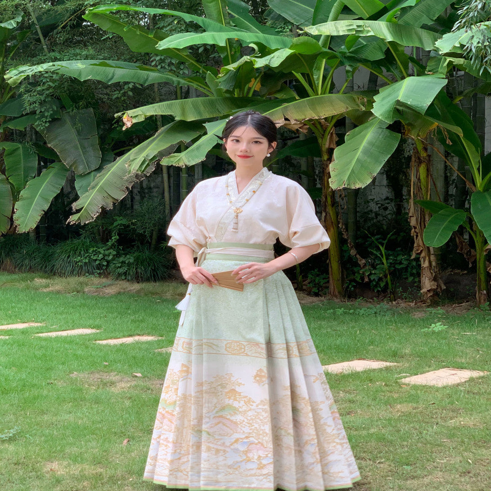 Original Hanfu Shuli Nian Nian Nian Hanfu Original Hanfu Shuli Nian Nian Nian Nian Nian You Can Wear Ma Mian Skirt Women s Set Round Neck Short Shirt Autumn 2024 image 43