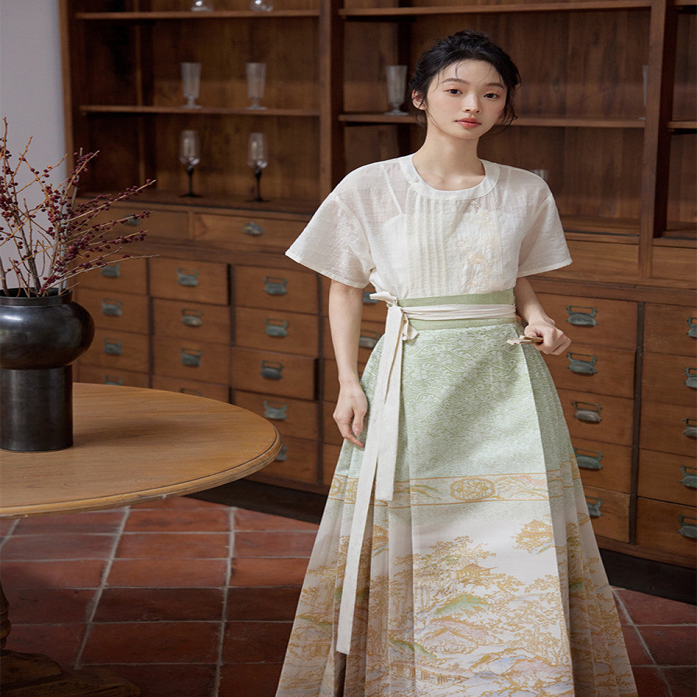 Original Hanfu Shuli Nian Nian Nian Hanfu Original Hanfu Shuli Nian Nian Nian Nian Nian You Can Wear Ma Mian Skirt Women s Set Round Neck Short Shirt Autumn 2024 image 70