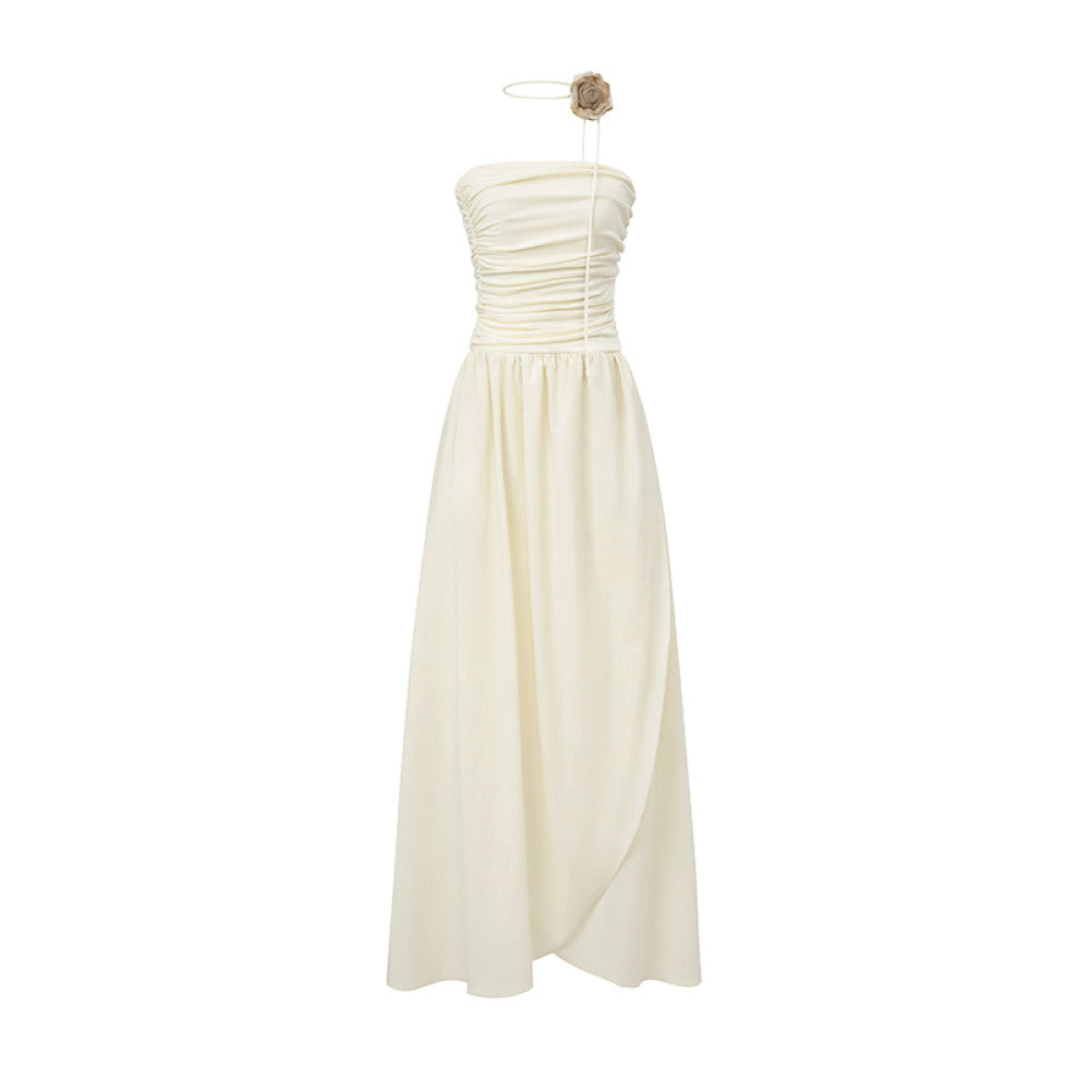 ASAYA3238 One-shoulder tube top high-waisted long skirt slimming summer new irregular dress
