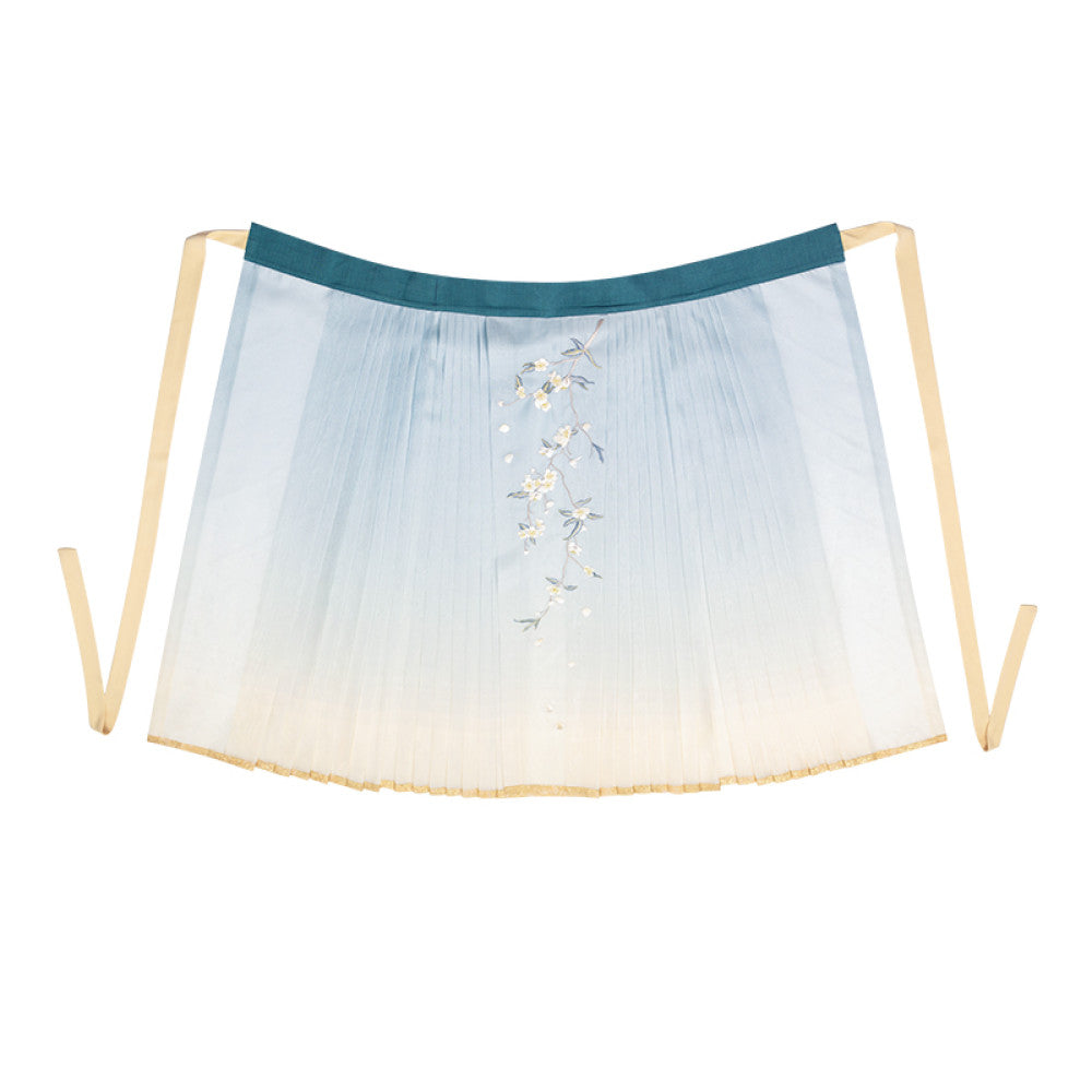 ASAYA3234 Chinese Style Original Gradient Embroidered Horse Face Skirt