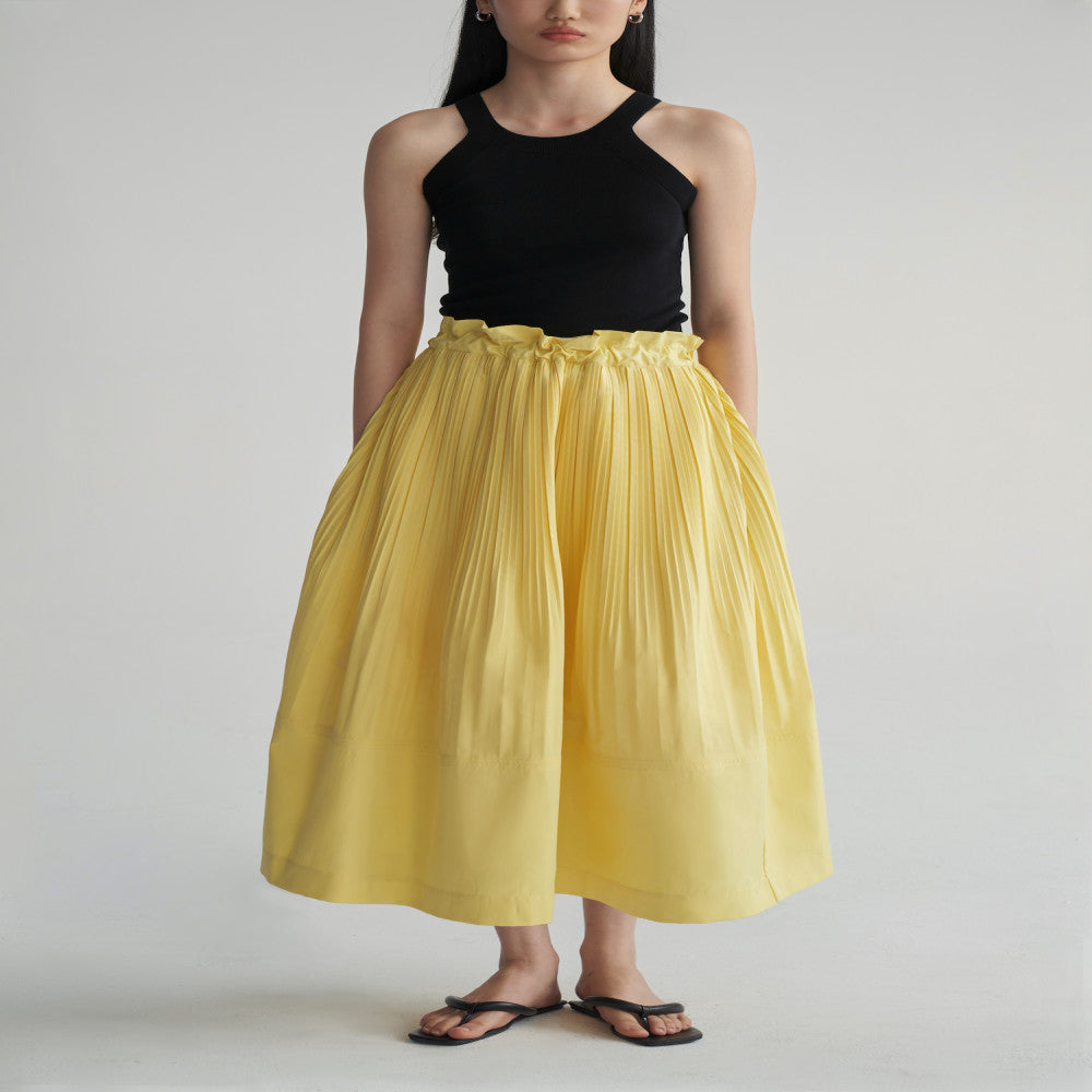 Celebrity style RUISHI Heavy Industry architectural pleated wood ear A line skirt for women in spring and summer image 17