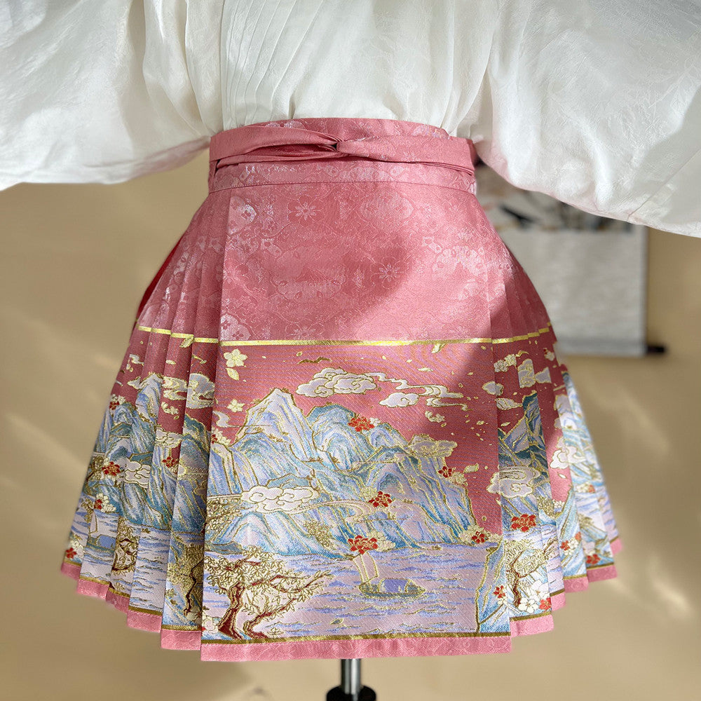 Summer style Qianli Jiangshan short horse face skirt daily commuting girl wear national style new Chinese style Ruolanxi original image 0
