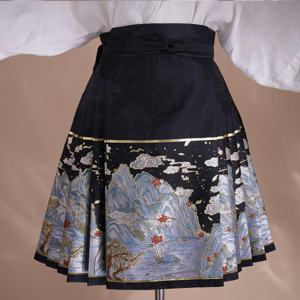Summer style Qianli Jiangshan short horse face skirt daily commuting girl wear national style new Chinese style Ruolanxi original image 7