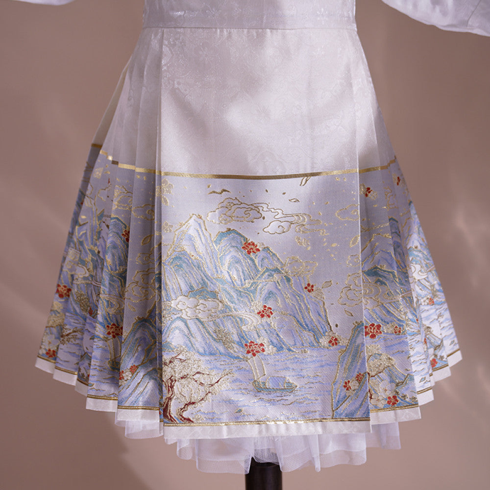 Summer style Qianli Jiangshan short horse face skirt daily commuting girl wear national style new Chinese style Ruolanxi original image 27