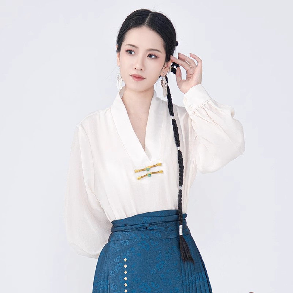 ASAYA3208 Original imitation makeup flower Ming made new Chinese style horse face skirt