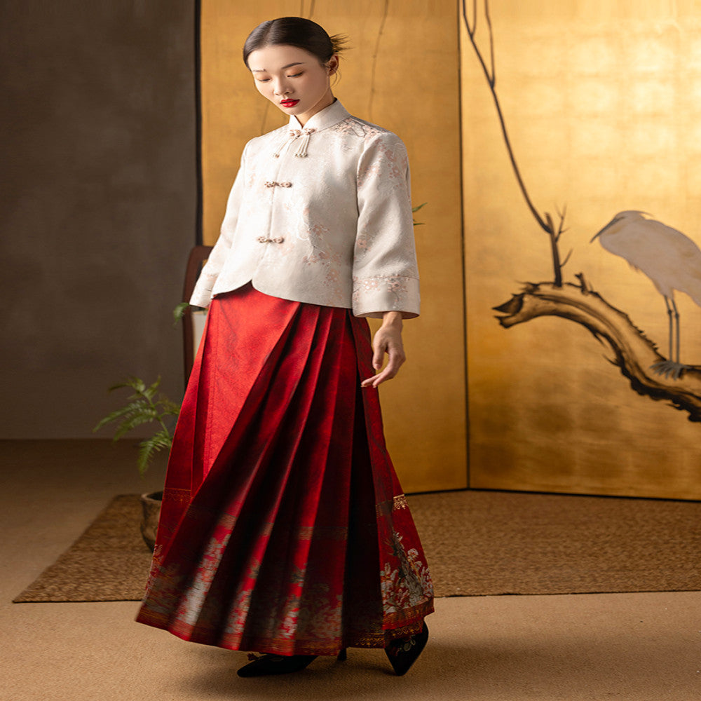 Dear Peony Mei Ran New Chinese style Modified Horse Face Skirt Set Wedding Dress for Women 2025 Spring New Edition image 0