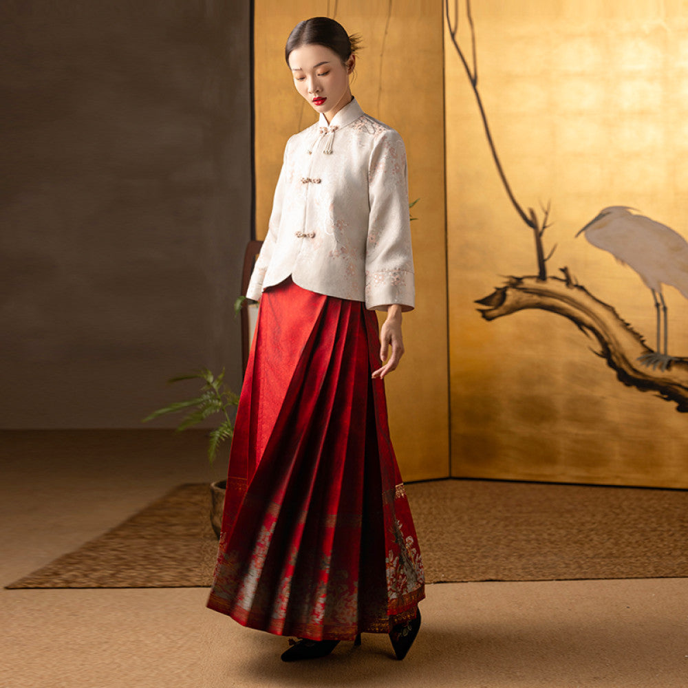 Dear Peony Mei Ran New Chinese style Modified Horse Face Skirt Set Wedding Dress for Women 2025 Spring New Edition image 14