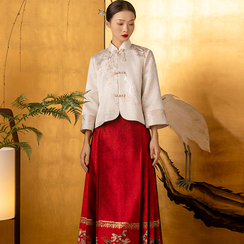 Dear Peony Mei Ran New Chinese style Modified Horse Face Skirt Set Wedding Dress for Women 2025 Spring New Edition image 17