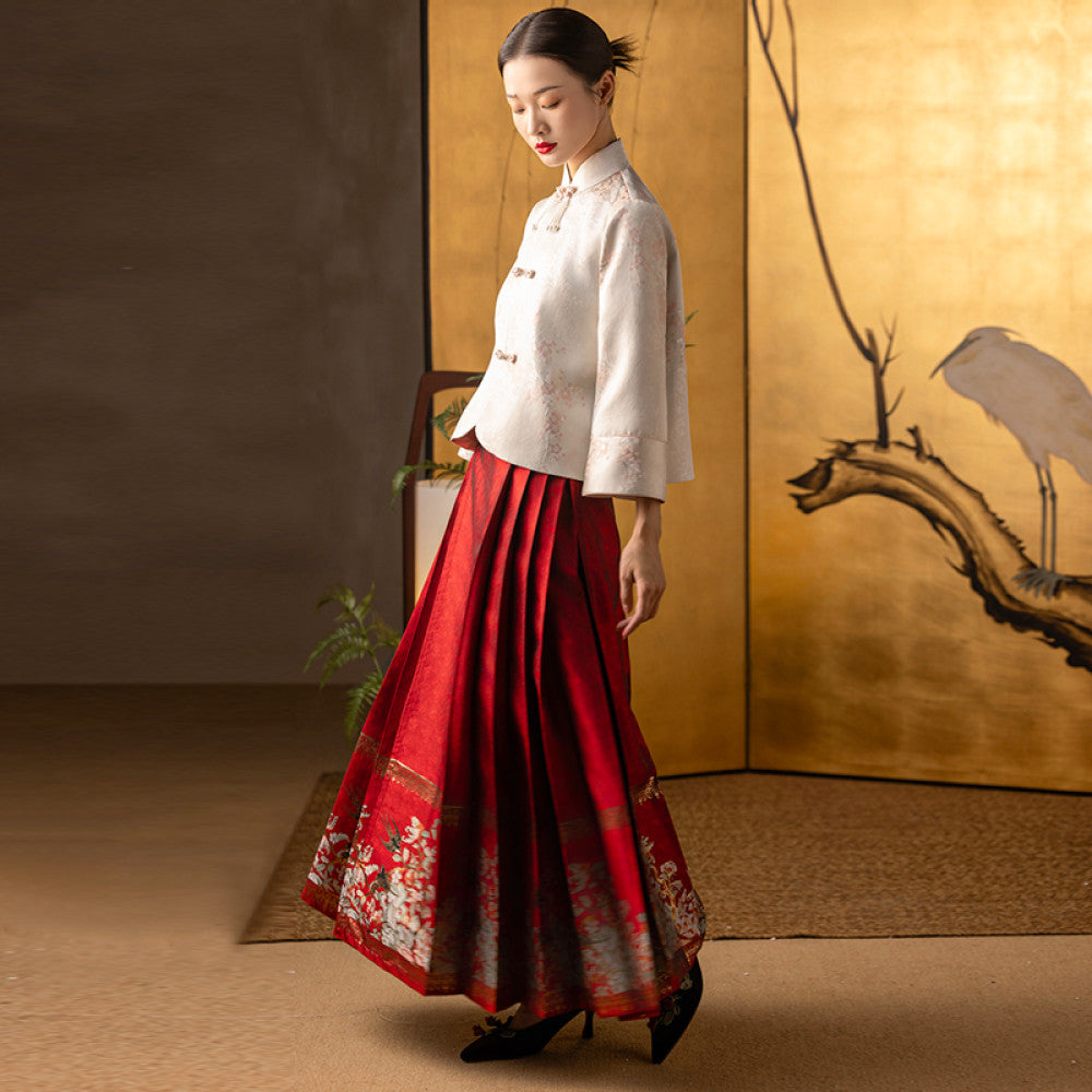 Dear Peony Mei Ran New Chinese style Modified Horse Face Skirt Set Wedding Dress for Women 2025 Spring New Edition image 4