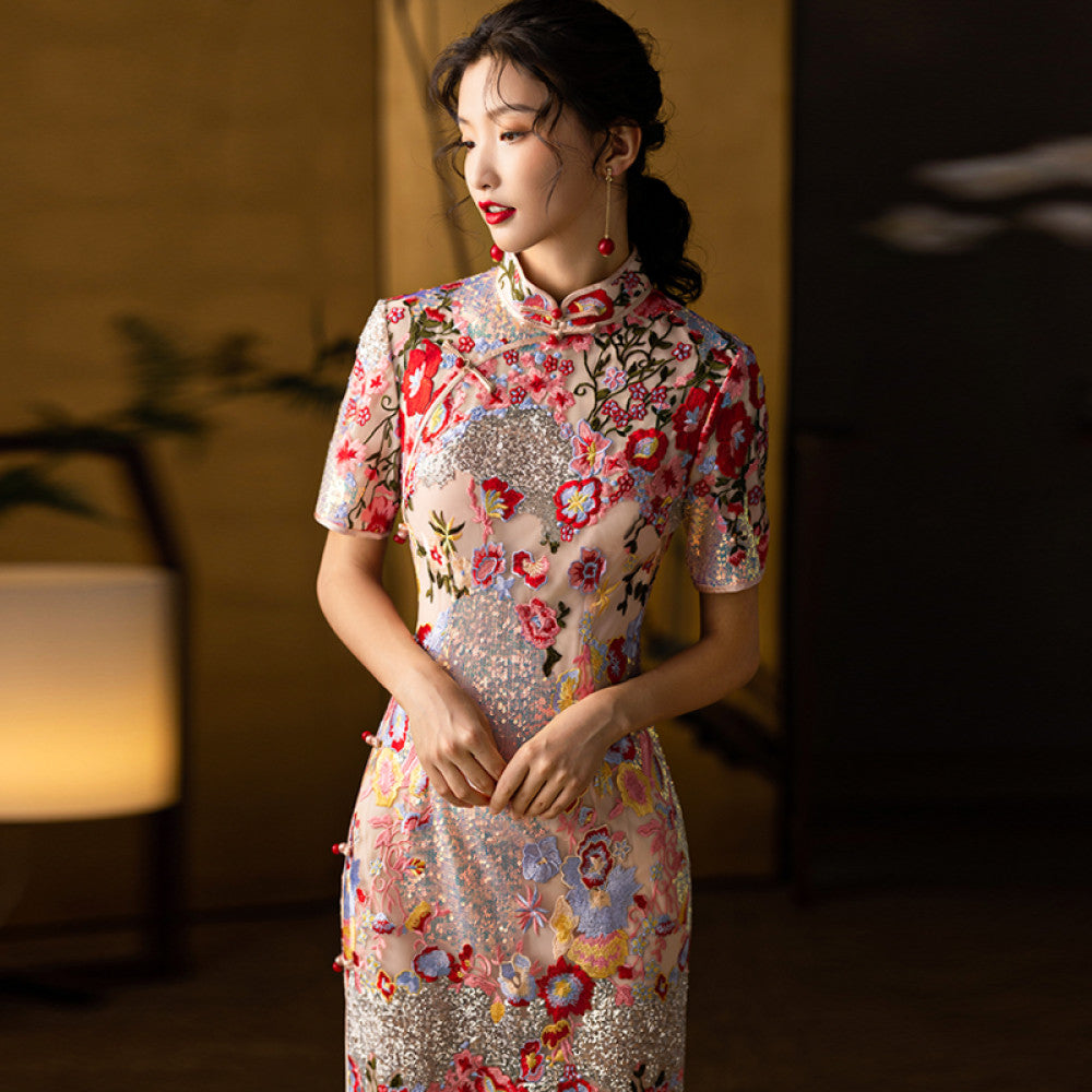 Dear Peony Huayan 2025 New Qipao Wedding High End Temperament Toast Dress Bridal Dress image 10