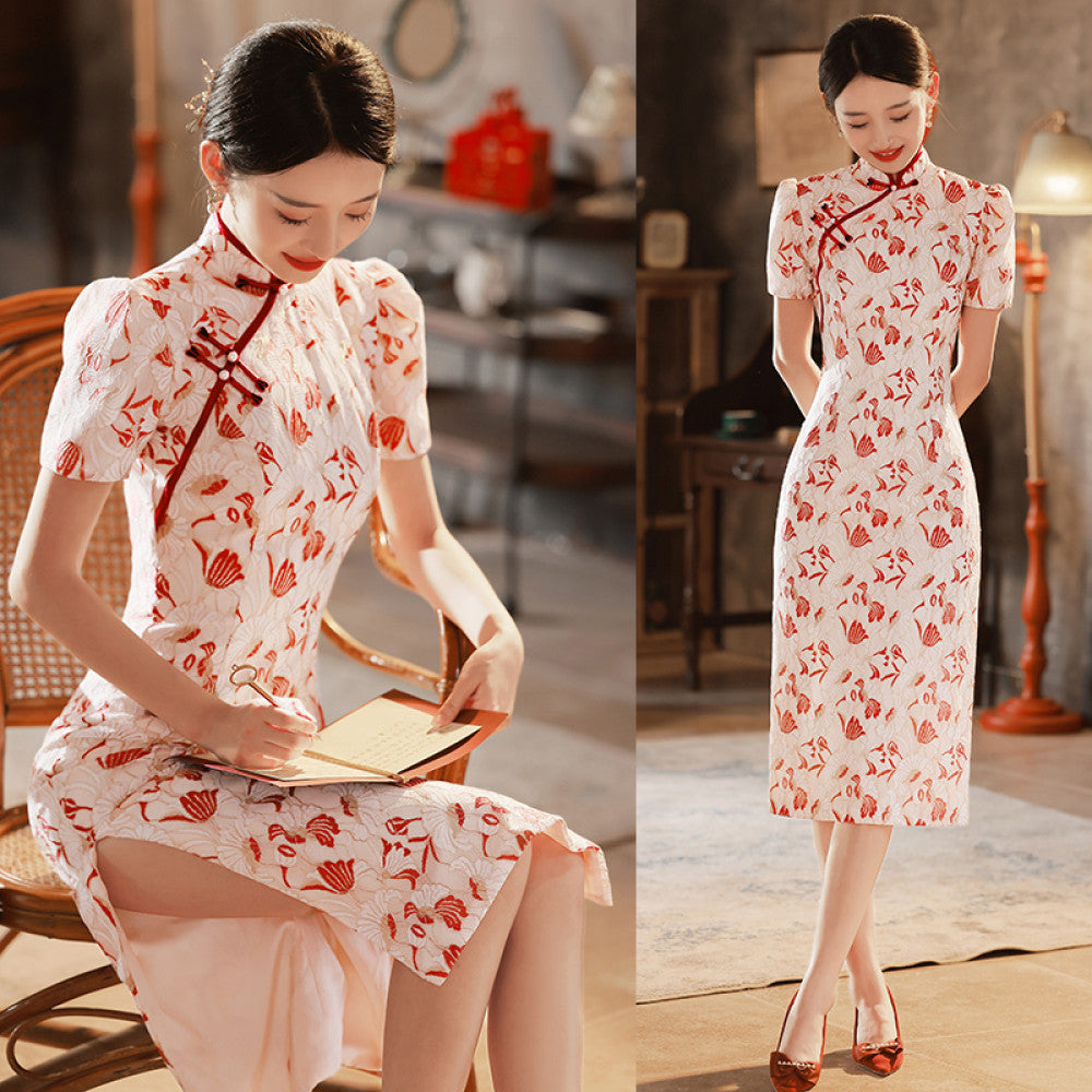 Cheongsam Toast Dress Bridal Female Autumn Chinese Engagement Dress Dress Small Man Casual Dress Wedding Fish Tail image 23