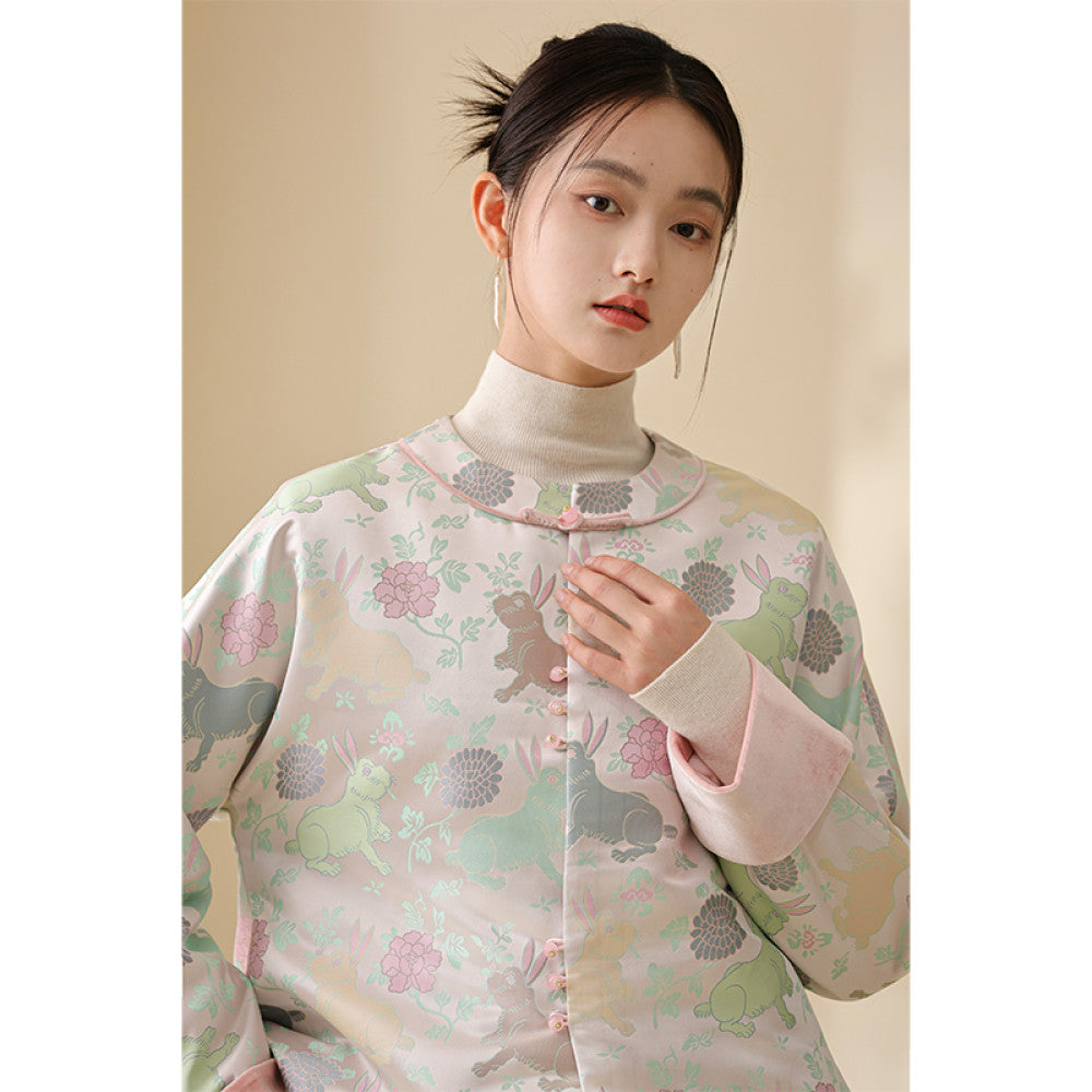 Chuchan s new Chinese style coat for autumn women s autumn and winter Chinese style tea jacket top imitating Song brocade flower velvet temperament buttoned cotton jacket image 23