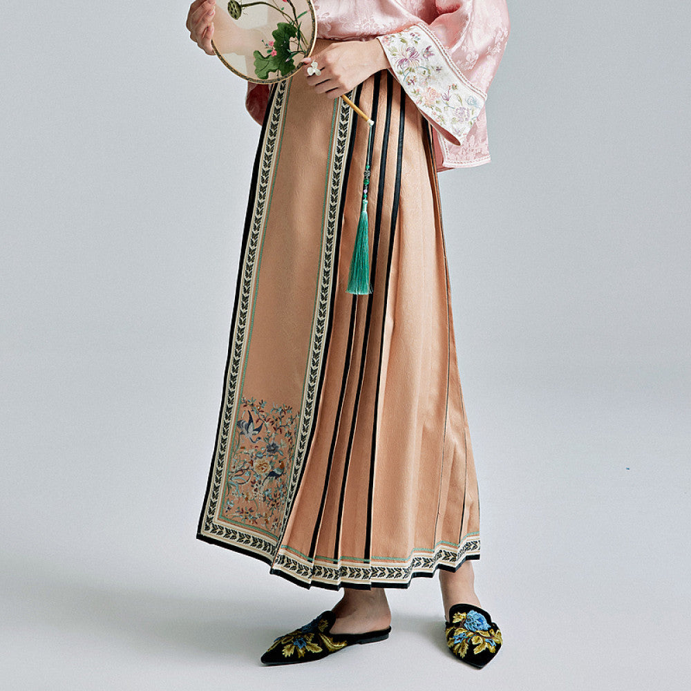 Moyu 2024 Spring Summer New Chinese Style Improved Han Elements Embroidered Horse Face Skirt New Chinese Retro Half length Skirt image 12