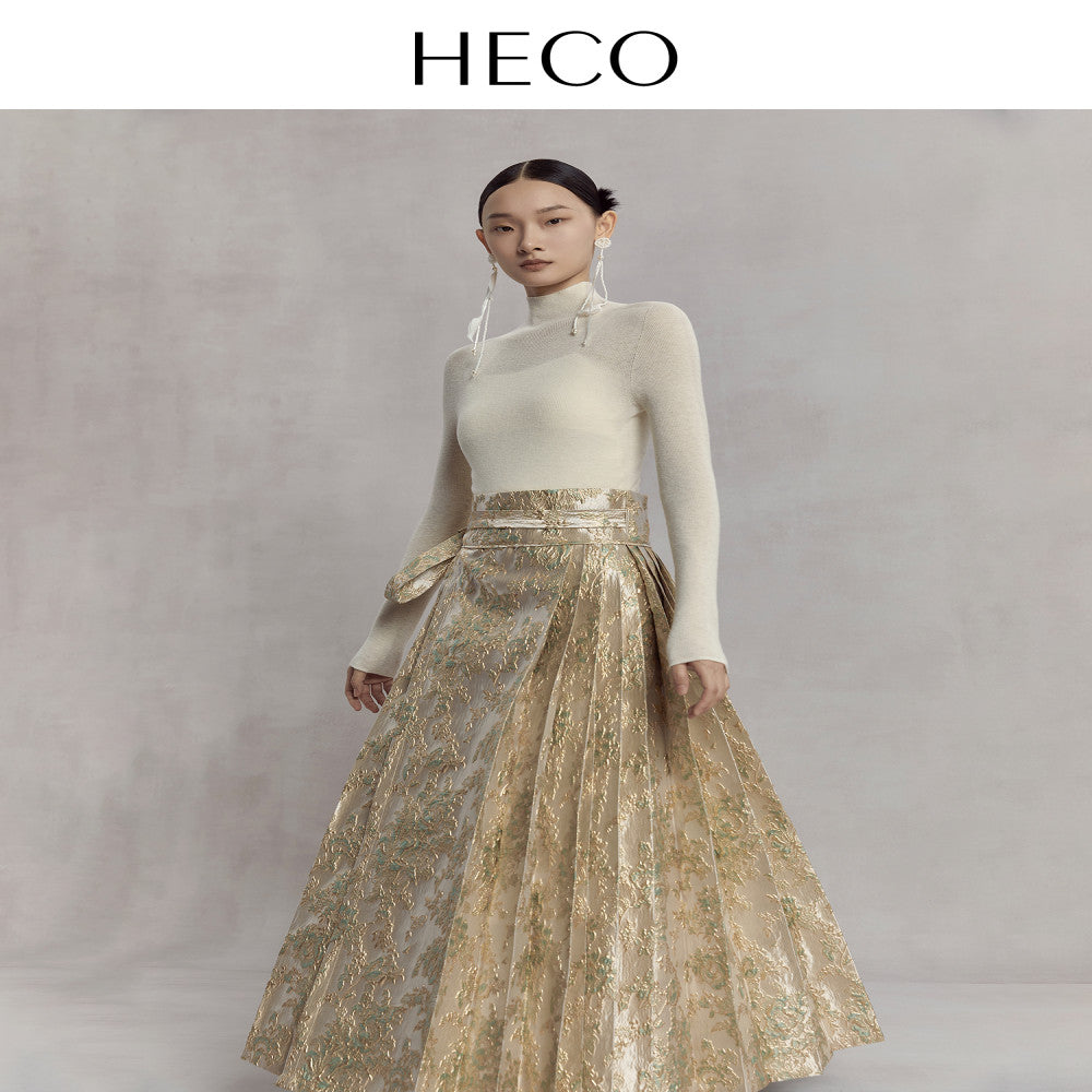 ASAYA3136 New Chinese style national style golden horse face skirt