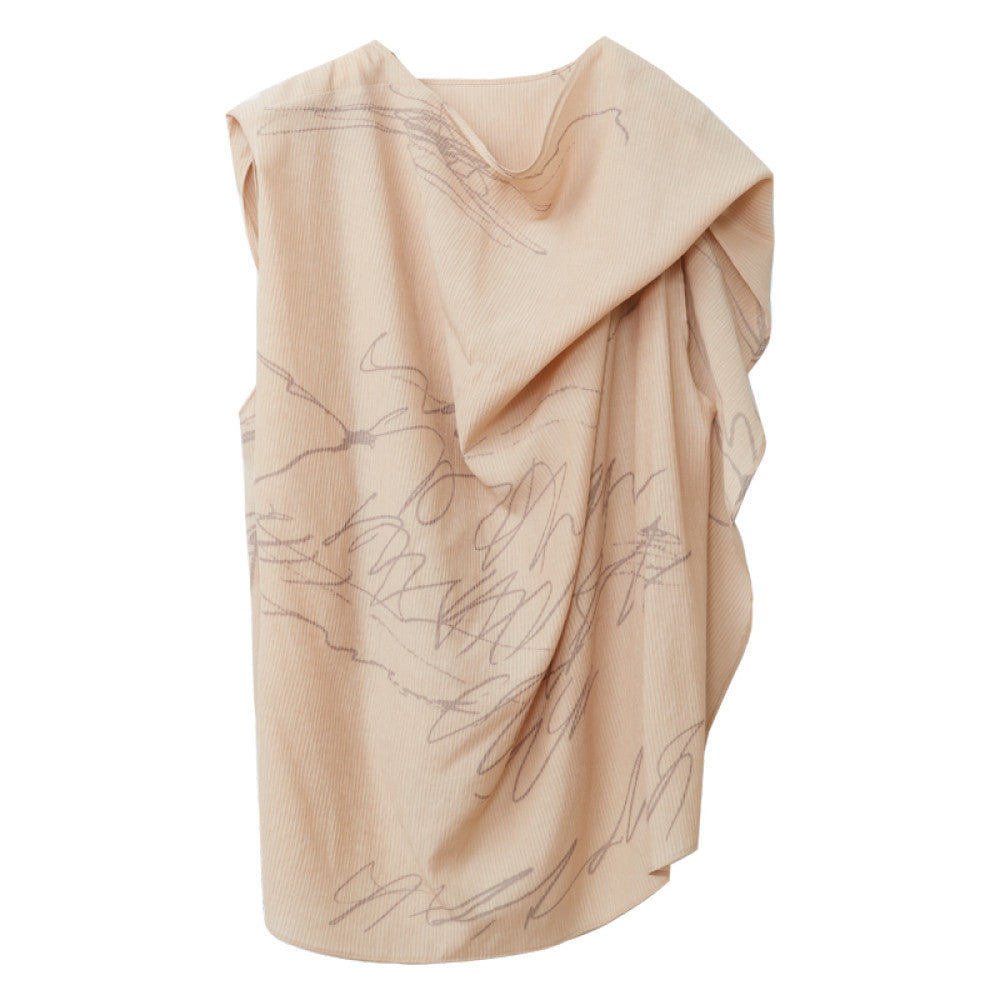 MANE Atelier Designer Brand Styling Graffiti Printed Float Belt Vest Women s Niche High End Top image 8