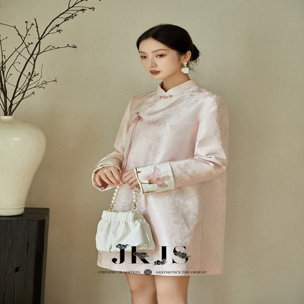 JKJS Taoyao National Style Improved Cheongsam Spring and Autumn New Style 2025 Temperament Long Sleeve Skirt New Chinese Style Dress image 7