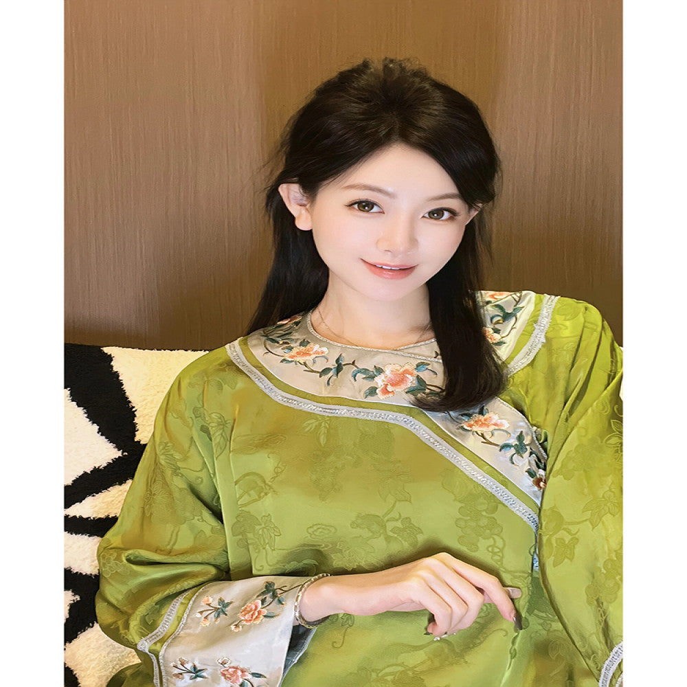 ASAYA3103 New design retro improved national style embroidered short top