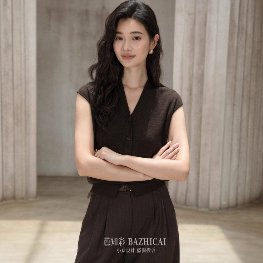 Miu temperament dyed wool blend knitted sweater two piece set 2025 autumn and winter new item skin friendly versatile sweater 4112 image 24