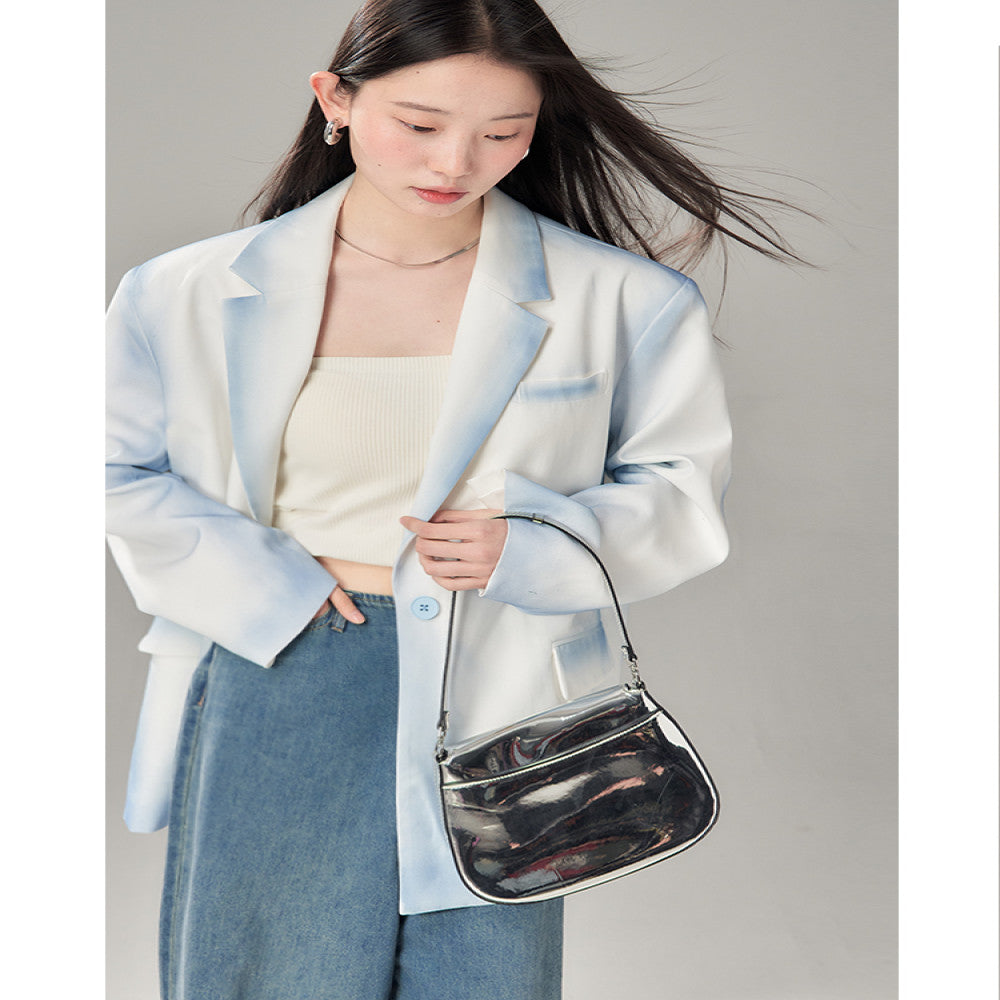 Original design by UART with ears misty atmosphere handmade gradient dyeing suit jacket image 4