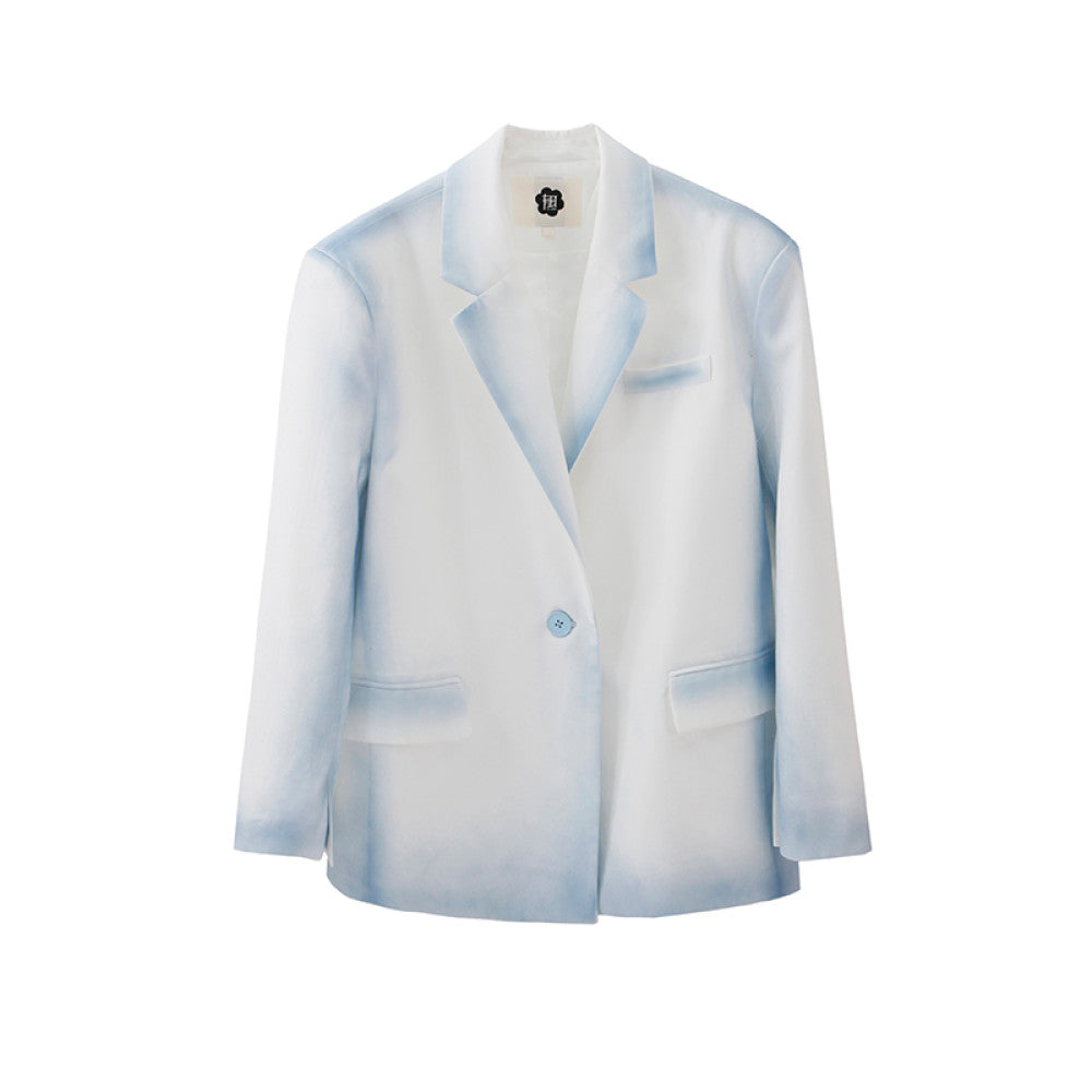 Original design by UART with ears misty atmosphere handmade gradient dyeing suit jacket image 8