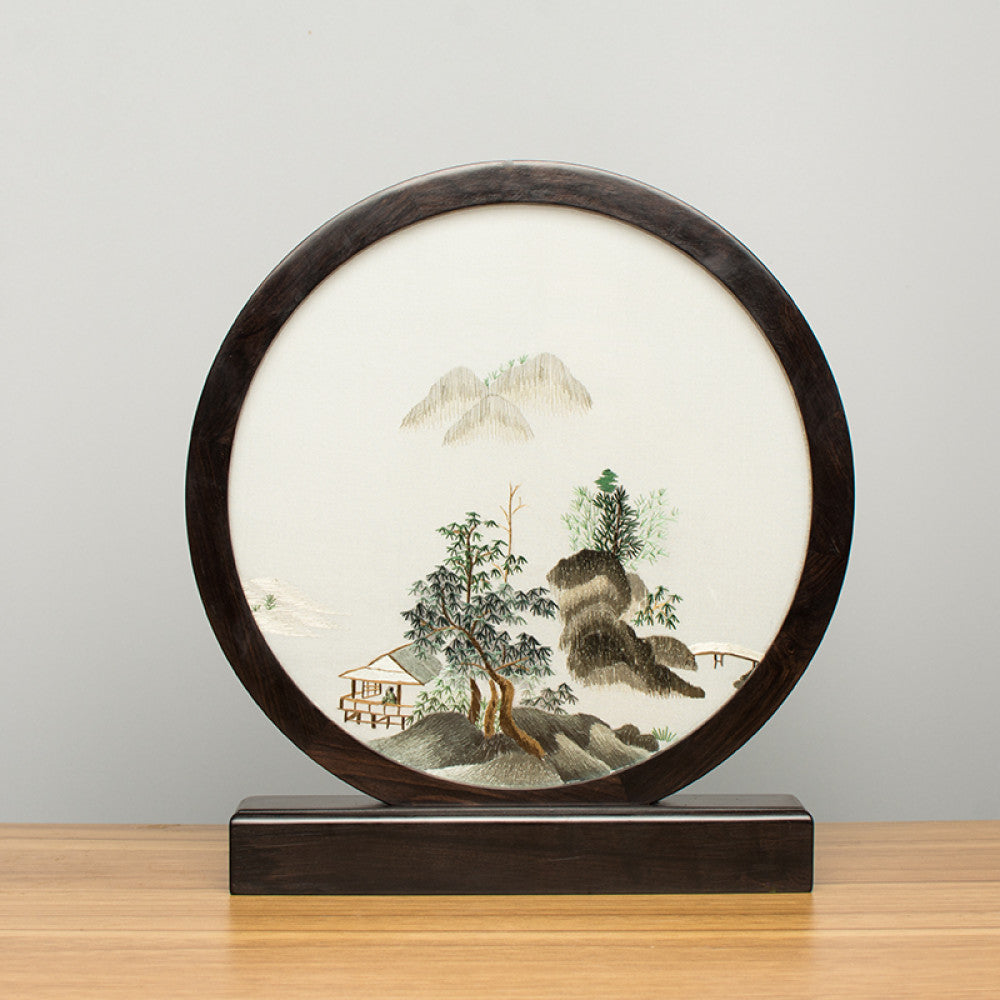Embroidery ornament Suzhou double sided embroidery desktop ornament creative table embroidery beautiful retro table screen Chinese style business gift image 127