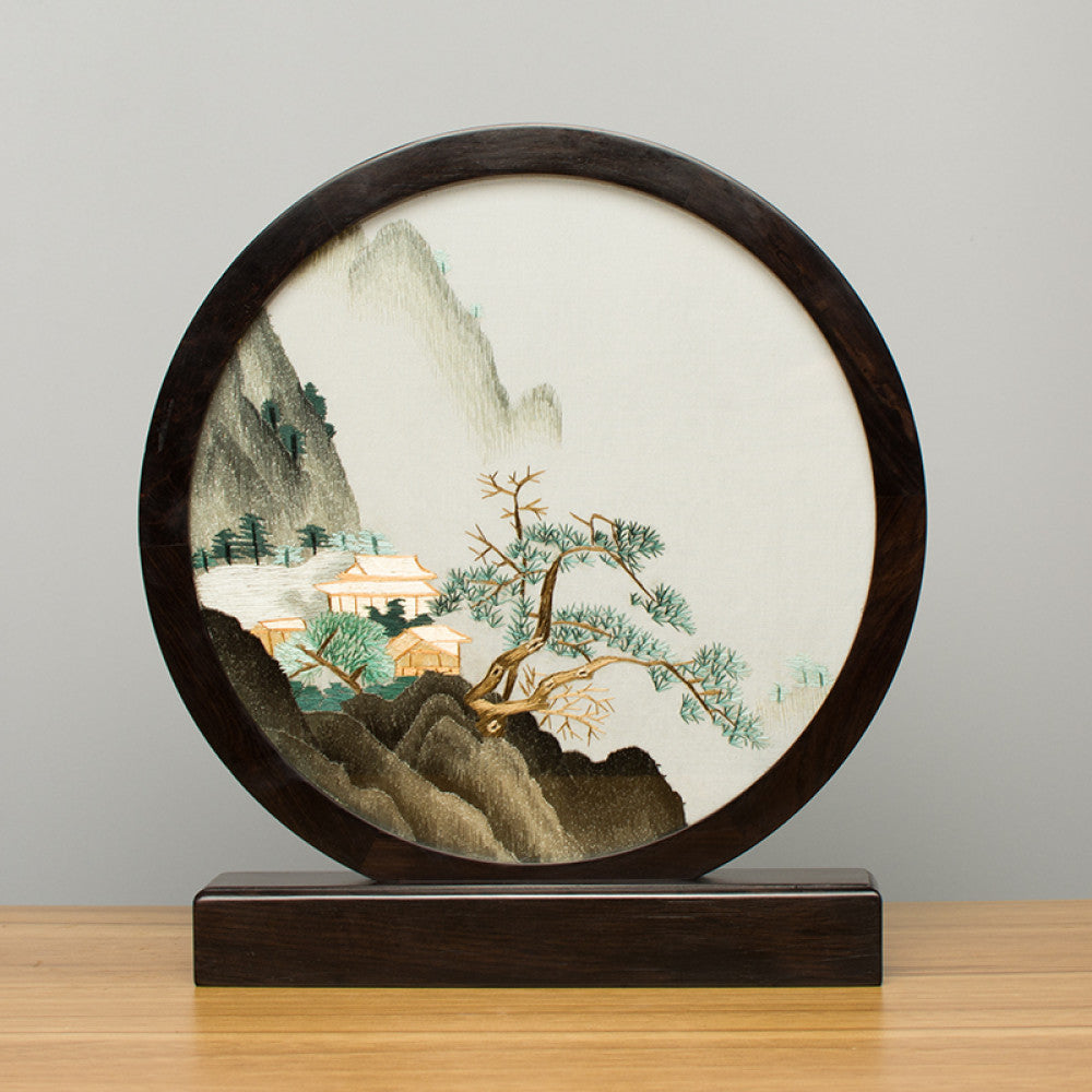 Embroidery ornament Suzhou double sided embroidery desktop ornament creative table embroidery beautiful retro table screen Chinese style business gift image 129