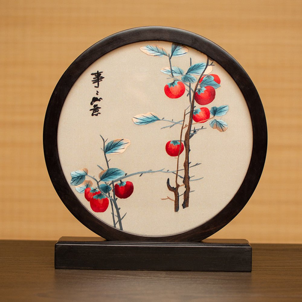 ASAYA3041 Embroidery ornaments Suzhou double-sided embroidery desktop ornaments creative table embroidery beauty retro table screen