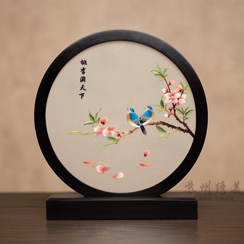 Embroidery ornament Suzhou double sided embroidery desktop ornament creative table embroidery beautiful retro table screen Chinese style business gift image 133
