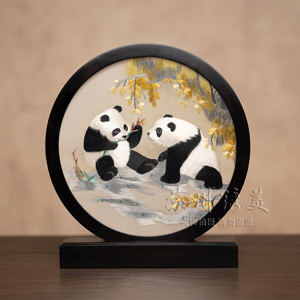 Embroidery ornament Suzhou double sided embroidery desktop ornament creative table embroidery beautiful retro table screen Chinese style business gift image 135