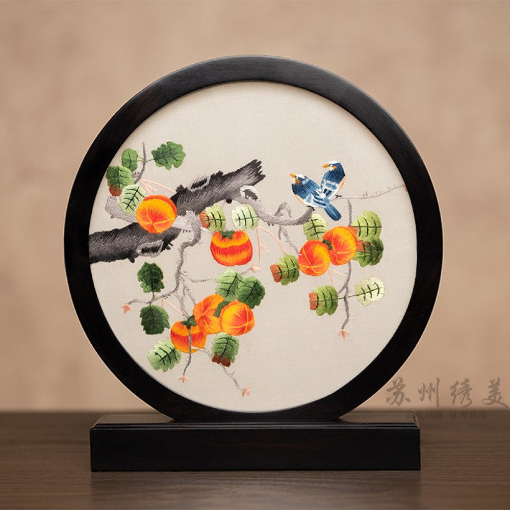 ASAYA3041 Embroidery ornaments Suzhou double-sided embroidery desktop ornaments creative table embroidery beauty retro table screen