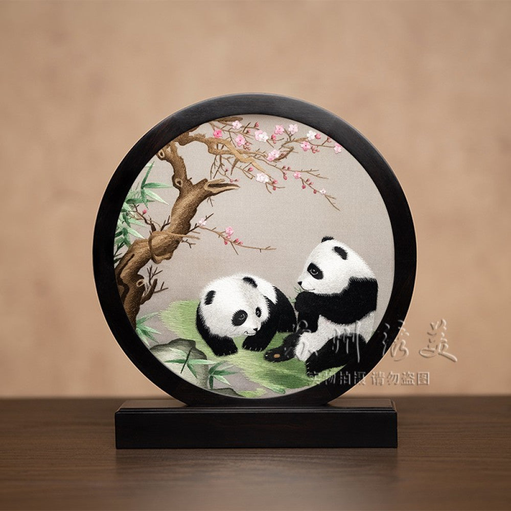 Embroidery ornament Suzhou double sided embroidery desktop ornament creative table embroidery beautiful retro table screen Chinese style business gift image 145