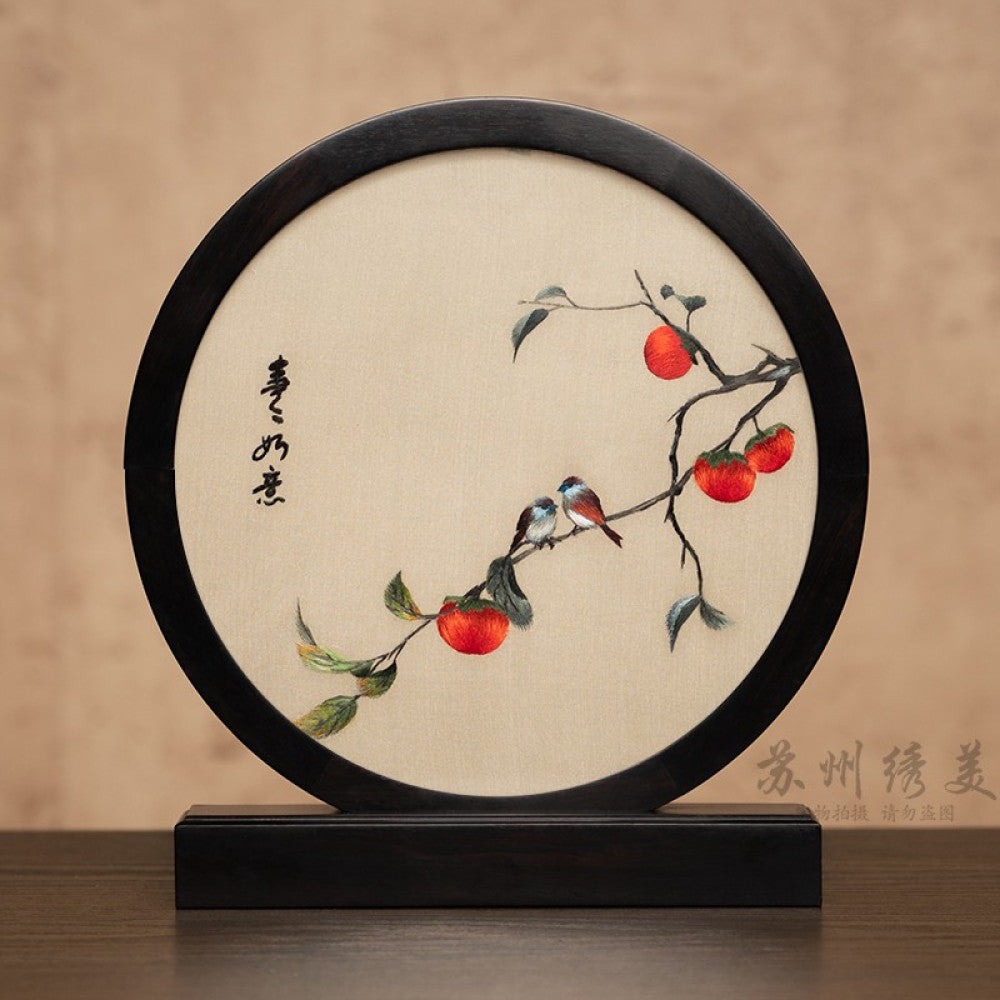 Embroidery ornament Suzhou double sided embroidery desktop ornament creative table embroidery beautiful retro table screen Chinese style business gift image 151