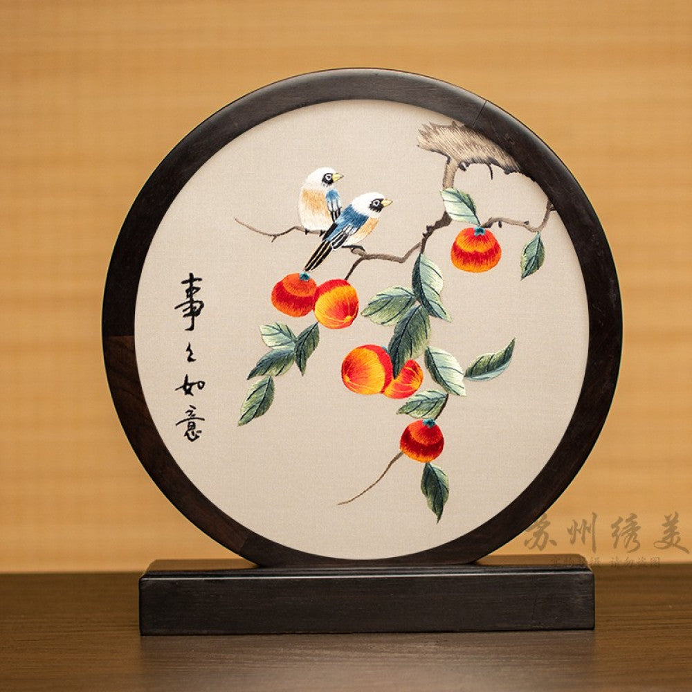 Embroidery ornament Suzhou double sided embroidery desktop ornament creative table embroidery beautiful retro table screen Chinese style business gift image 153