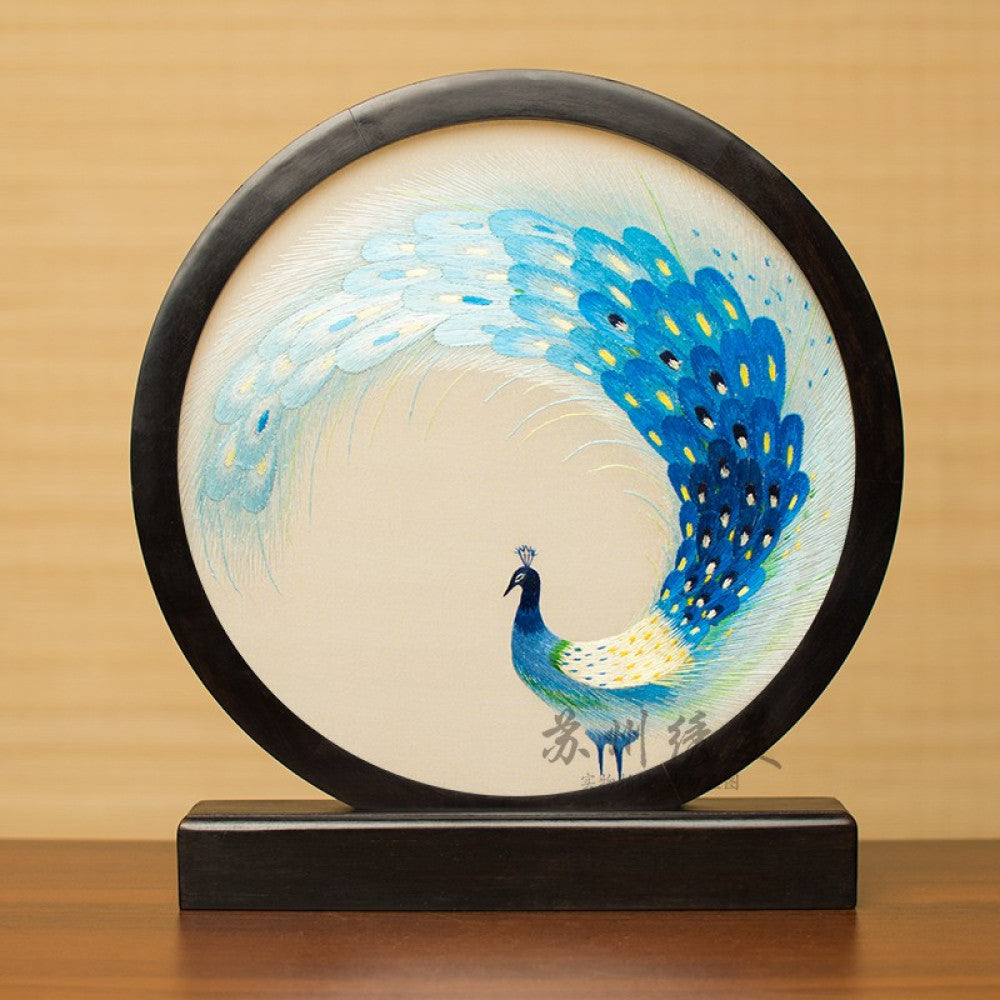 Embroidery ornament Suzhou double sided embroidery desktop ornament creative table embroidery beautiful retro table screen Chinese style business gift image 160