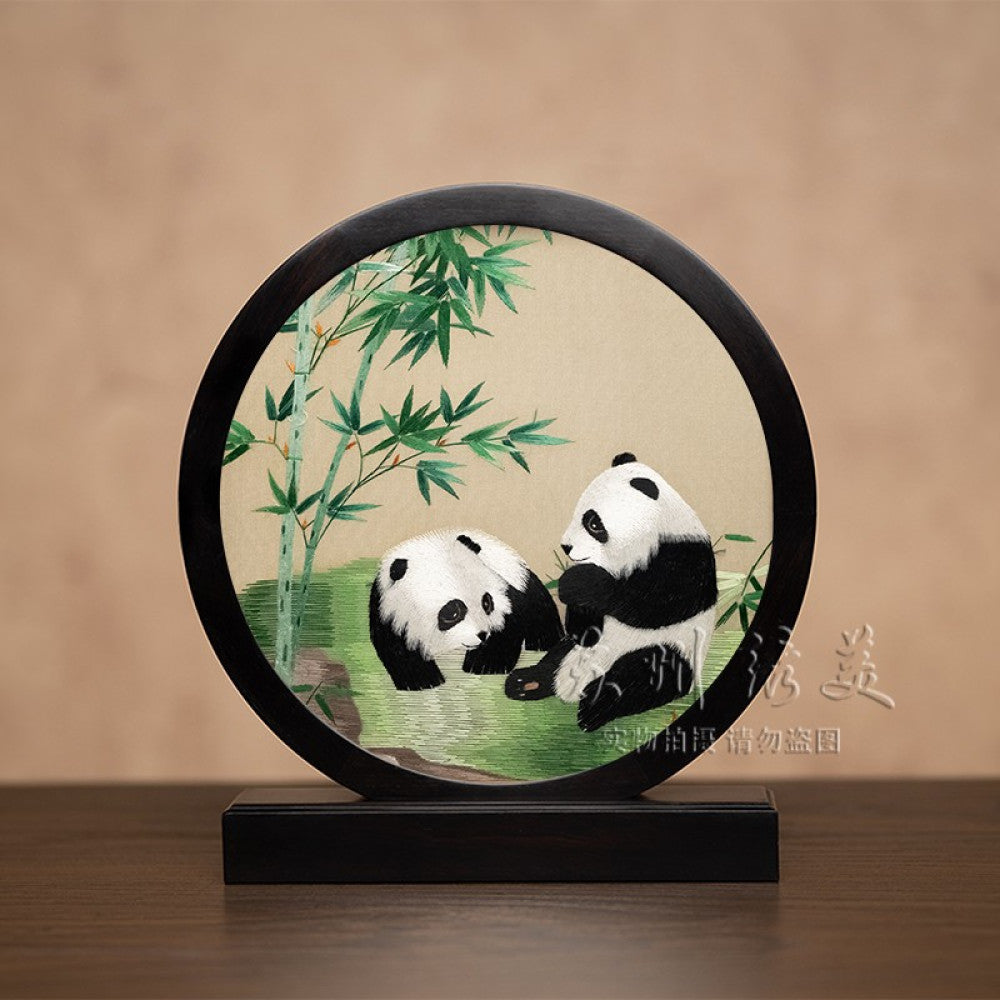 Embroidery ornament Suzhou double sided embroidery desktop ornament creative table embroidery beautiful retro table screen Chinese style business gift image 163