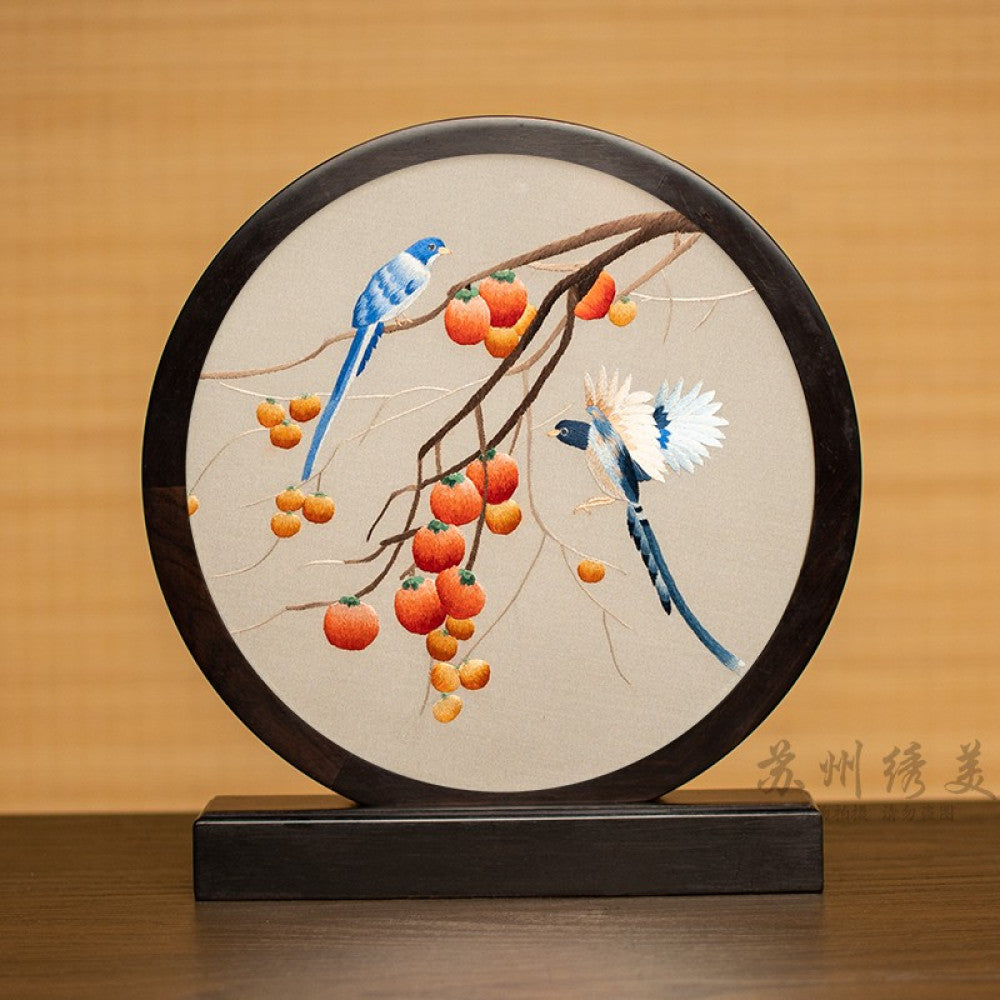 Embroidery ornament Suzhou double sided embroidery desktop ornament creative table embroidery beautiful retro table screen Chinese style business gift image 6