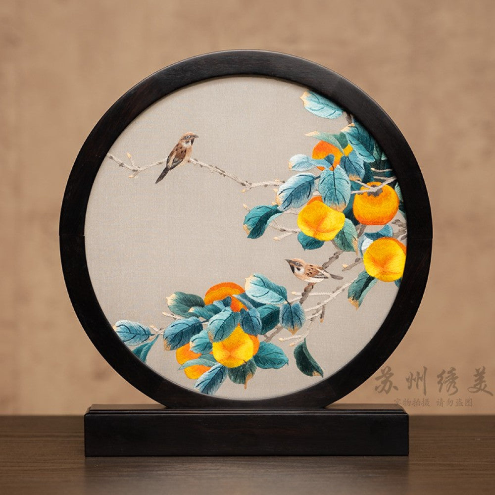 Embroidery ornament Suzhou double sided embroidery desktop ornament creative table embroidery beautiful retro table screen Chinese style business gift image 9