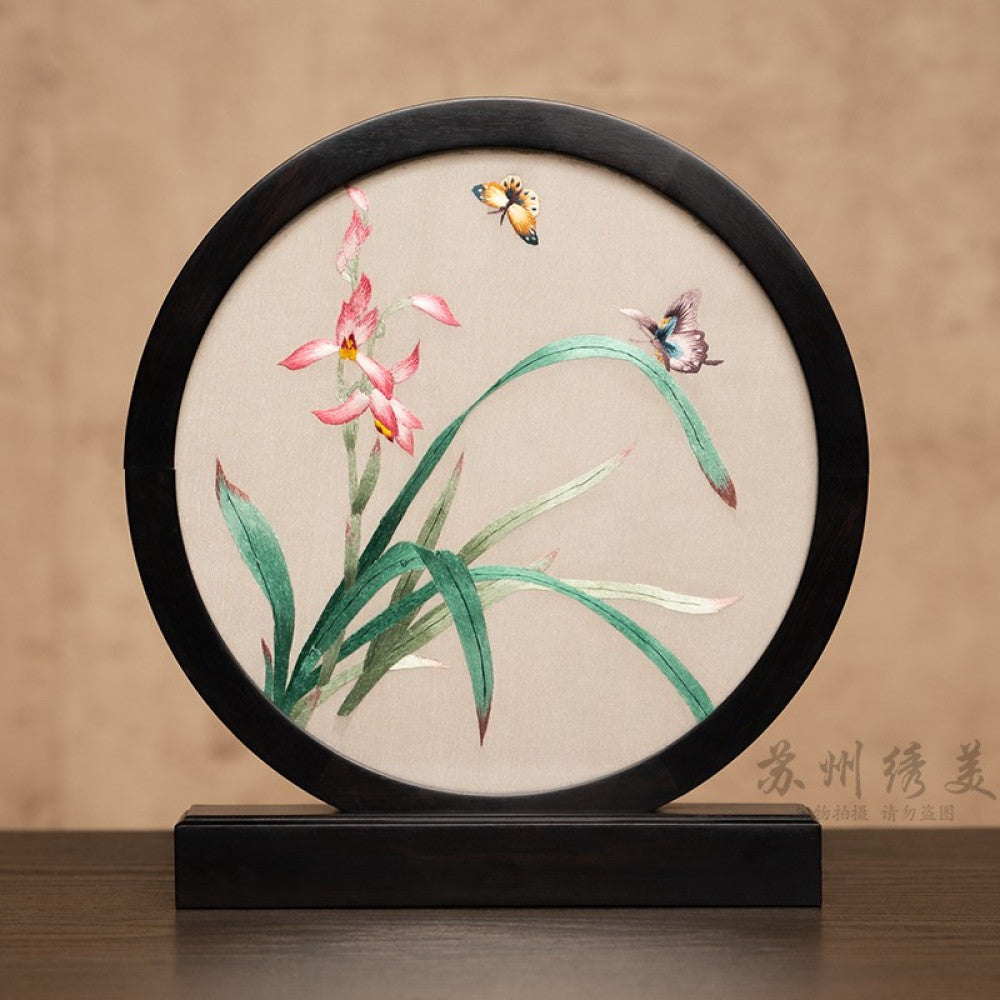 Embroidery ornament Suzhou double sided embroidery desktop ornament creative table embroidery beautiful retro table screen Chinese style business gift image 15