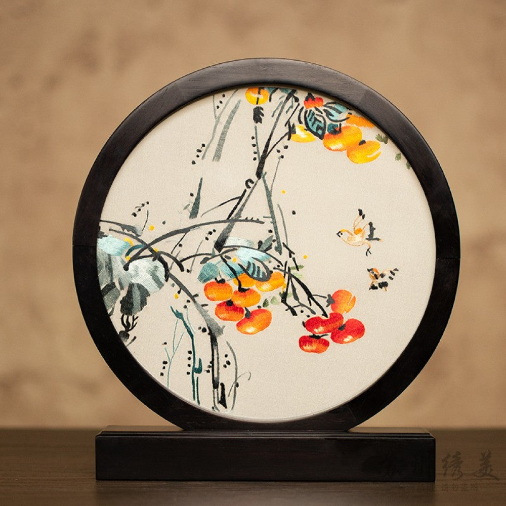 Embroidery ornament Suzhou double sided embroidery desktop ornament creative table embroidery beautiful retro table screen Chinese style business gift image 32