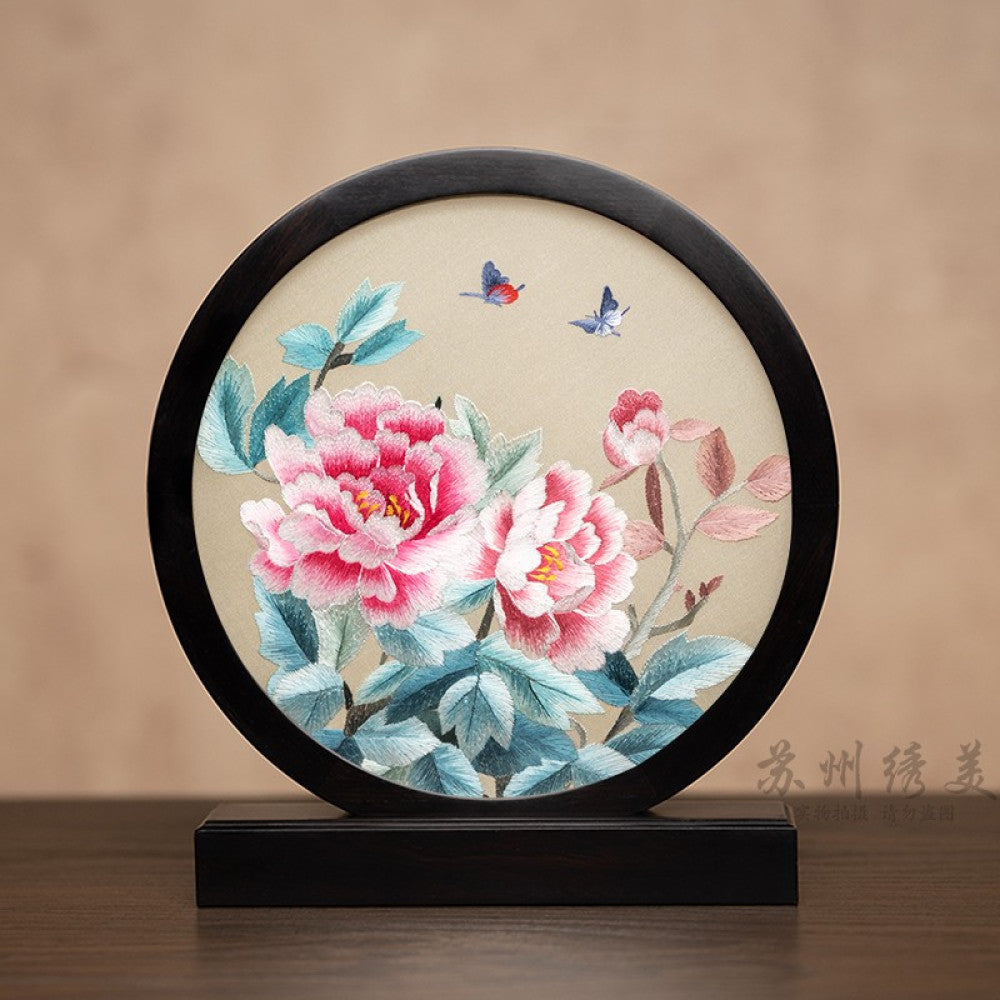 Embroidery ornament Suzhou double sided embroidery desktop ornament creative table embroidery beautiful retro table screen Chinese style business gift image 36