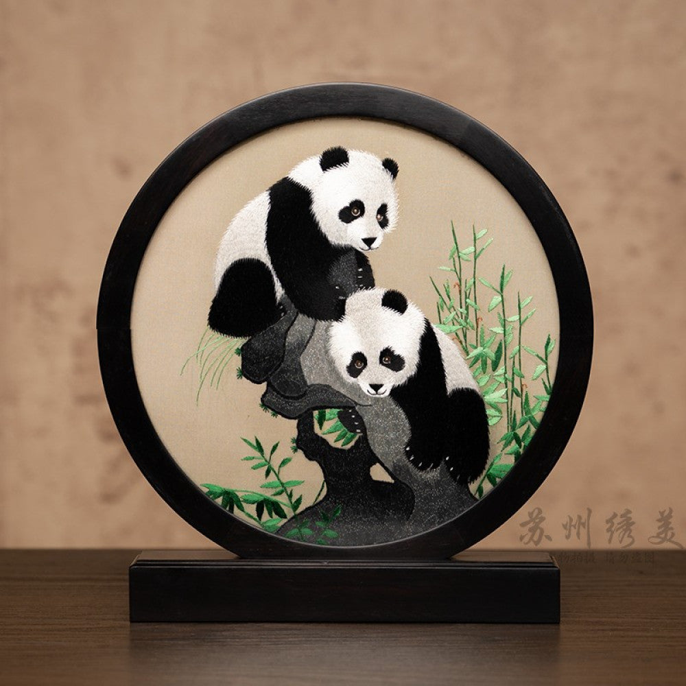 Embroidery ornament Suzhou double sided embroidery desktop ornament creative table embroidery beautiful retro table screen Chinese style business gift image 38
