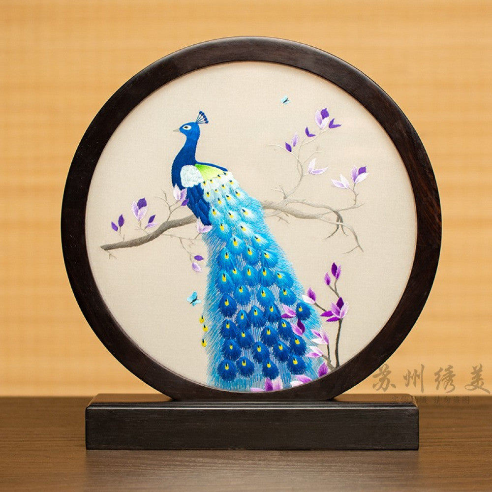 Embroidery ornament Suzhou double sided embroidery desktop ornament creative table embroidery beautiful retro table screen Chinese style business gift image 40