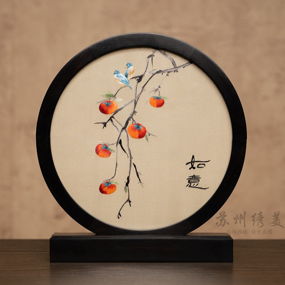 Embroidery ornament Suzhou double sided embroidery desktop ornament creative table embroidery beautiful retro table screen Chinese style business gift image 50