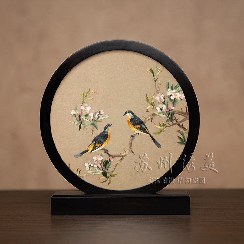 Embroidery ornament Suzhou double sided embroidery desktop ornament creative table embroidery beautiful retro table screen Chinese style business gift image 56